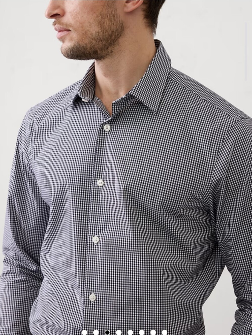 Banana Republic NWOT Athletic Fit- Black/White Small Check, Dress Shirt Sz. LG